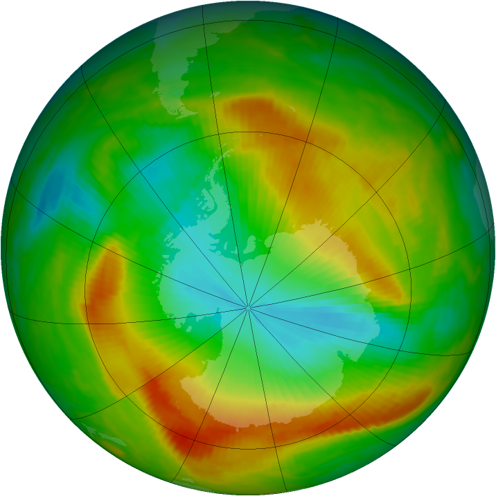 Antarctic ozone map for 15 November 1981